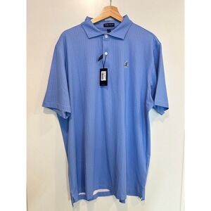Peter Millar Crown Crafted Polo Golf Shirt Mens XL Blue  Short Sleeve Pinehurst